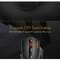 iMice Souris sans fil - 4 boutons - 800/1200/1600 DPI - 10M - Noir