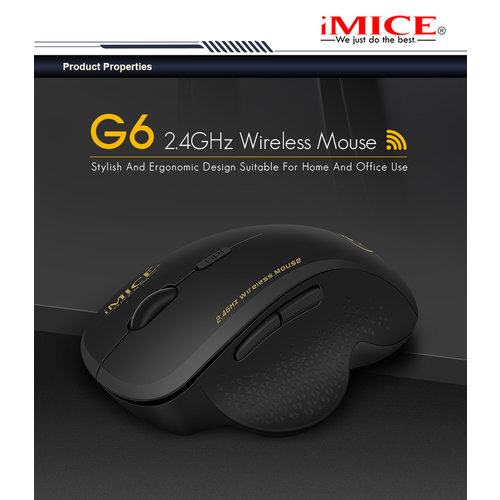 iMice Kabellose Gaming-Maus - 6 Tasten - 800/1200/1600 DPI - 10M Reichweite