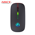 iMice Souris sans fil avec éclairage RGB - rechargeable - 4 boutons - DPI réglable - 2.4Ghz et Bluetooth