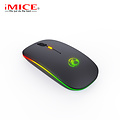iMice Wireless mouse with RGB lighting - rechargeable - 4 buttons - Adjustable DPI - 2.4Ghz and Bluetooth