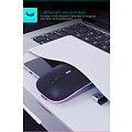 iMice Kabellose Maus mit RGB-Beleuchtung - wiederaufladbar - 4 Tasten - DPI einstellbar - 2,4 GHz und Bluetooth