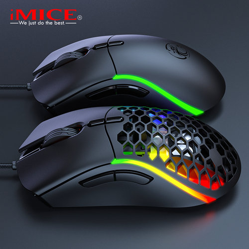 iMice Game-Maus mit extra Hülle - 7 Tasten - RGB-Beleuchtung - Einstellbare DPI