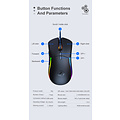 iMice Game mouse with extra cover - 7 buttons - RGB lighting - Adjustable DPI