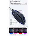 iMice Souris de jeu programmable en nid d'abeille - 8 boutons - 1200/2400/4800/7200 DPI