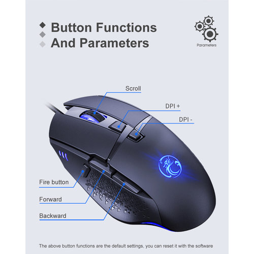 iMice Game mouse - 8 buttons - Adjustable DPI