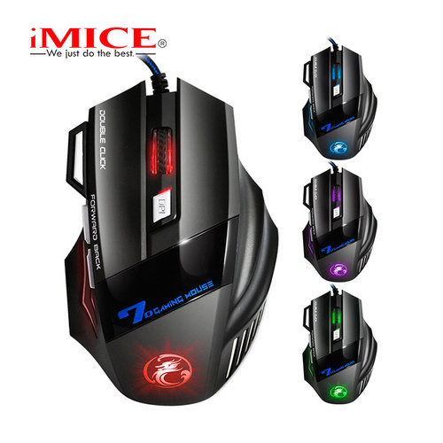 iMice Souris gamer avec éclairage RVB - 7 boutons - DPI réglable