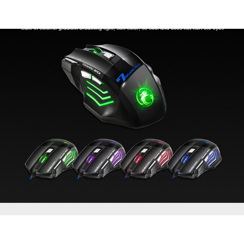 iMice Gaming-Maus mit RGB-Beleuchtung - 7 Tasten - Einstellbare DPI