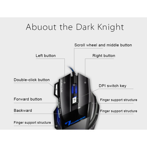 iMice Gaming mouse with RGB lighting - 7 buttons - Adjustable DPI