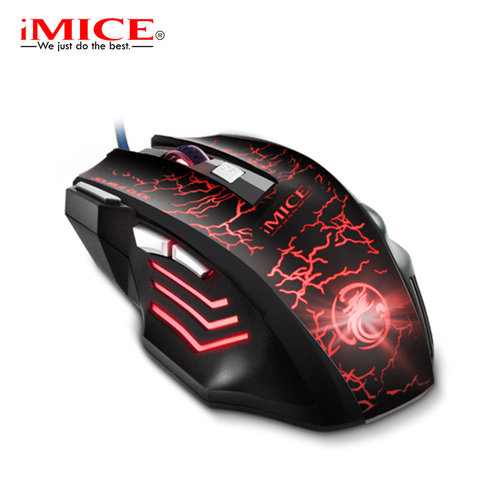 iMice Gaming mouse with lighting - 7 buttons - Thunder design - 1200/1600/2400/3200 DPI - macro programming