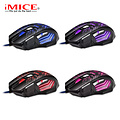 iMice Souris gamer avec éclairage - 7 boutons - Design Thunder - 1200/1600/2400/3200 DPI - programmation macro