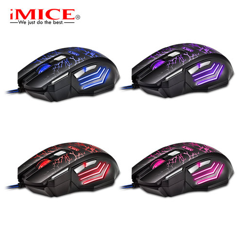 iMice Gaming mouse with lighting - 7 buttons - Thunder design - 1200/1600/2400/3200 DPI - macro programming