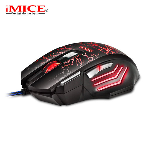 iMice Gaming mouse with lighting - 7 buttons - Thunder design - 1200/1600/2400/3200 DPI - macro programming