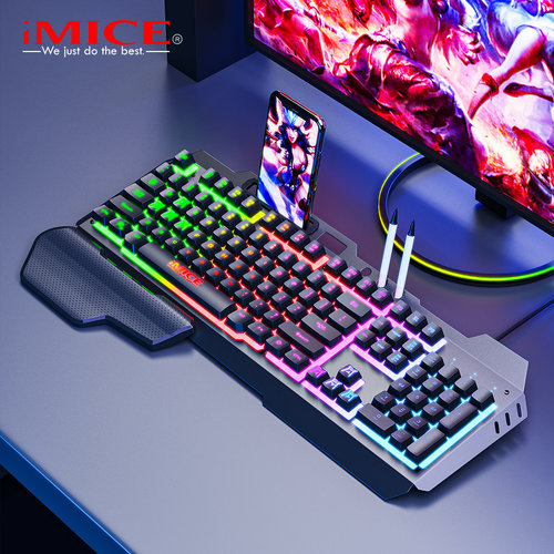 iMice Gaming keyboard with RGB lighting - Handrest - 104 keys