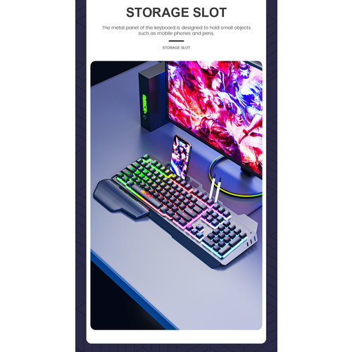 iMice Gaming-Tastatur mit RGB-Beleuchtung - Handauflage - 104 Tasten