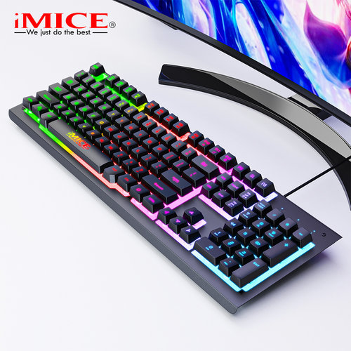 iMice Gaming keyboard with 104 keys - RGB lighting - Ergonomic design - Metal frame