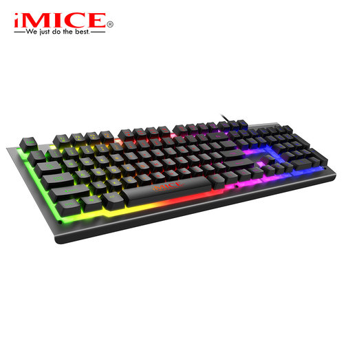 iMice Gaming-Tastatur mit 104 Tasten - RGB-Beleuchtung - Ergonomisches Design - Metallrahmen