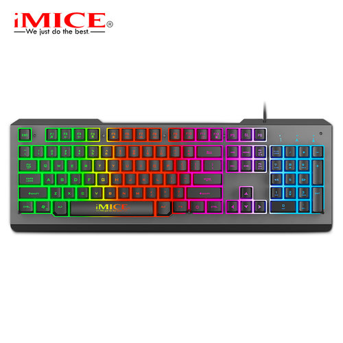 iMice Gaming keyboard with 104 keys - RGB lighting - Ergonomic design - Metal frame