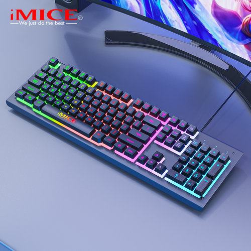 iMice Gaming keyboard with 104 keys - RGB lighting - Ergonomic design - Metal frame