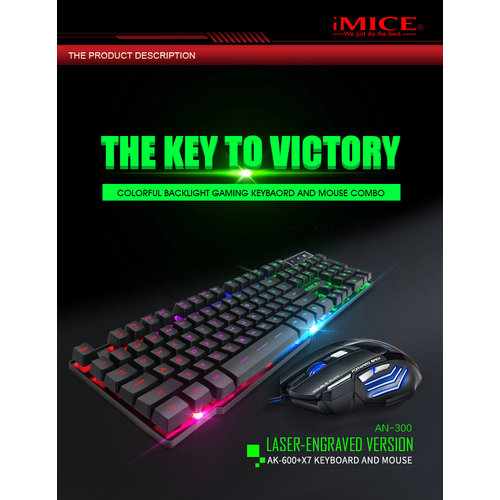 iMice Game toetsenbord en game muis set - RGB verlichting