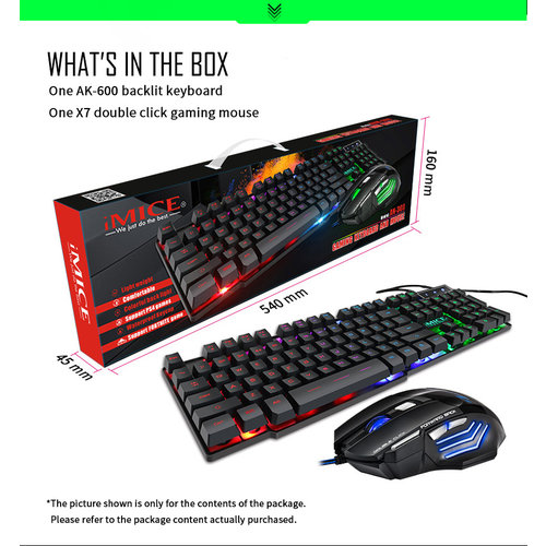 iMice Game keyboard and game mouse set - RGB lighting