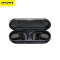 AWEI Bluetooth-Headset mit Ohrbügel – spritzwassergeschützt – Schwarz
