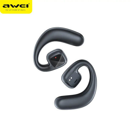 AWEI Oreillette Bluetooth avec contour d'oreille - Résistant aux éclaboussures - Noir