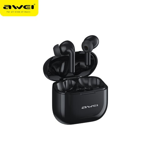 AWEI Bluetooth-Sport-Headset mit TWS T1 Pro – Spritzwassergeschützt – Schwarz