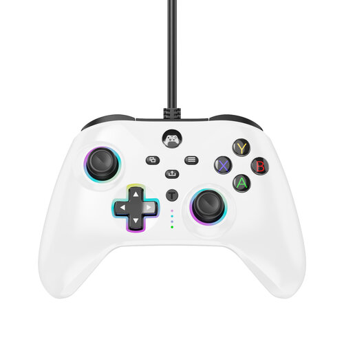 Kabelgebundener Controller für XboX One – mit RGB-LED-Beleuchtung – Weiß