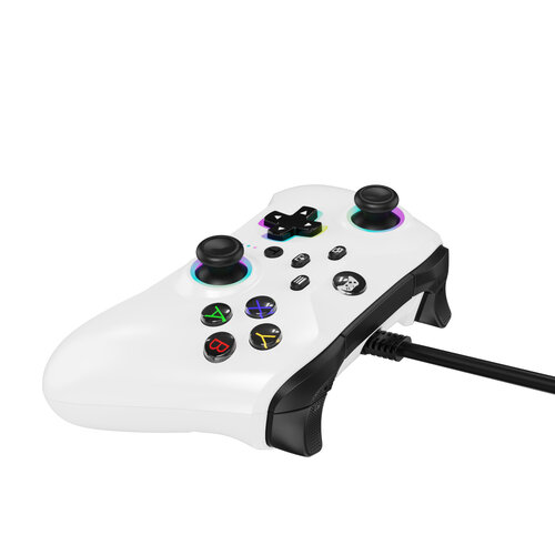 Controller bedraad voor XboX one - met RGB LED verlichting - Wit