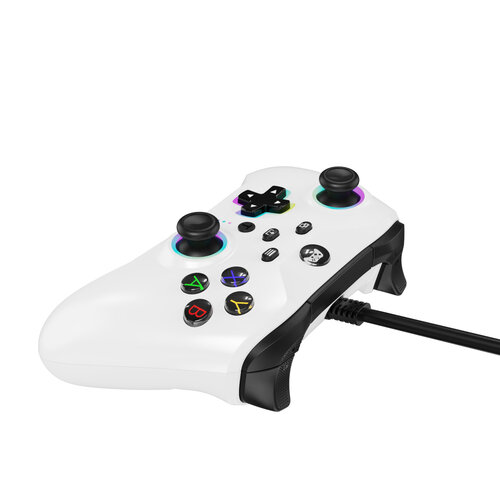 Controller wired for XboX one - with RGB LED lighting - White