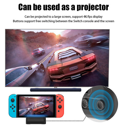 TV-Projektor-Dock mit Lüfter für Nintendo Switch OLED – Schwarz