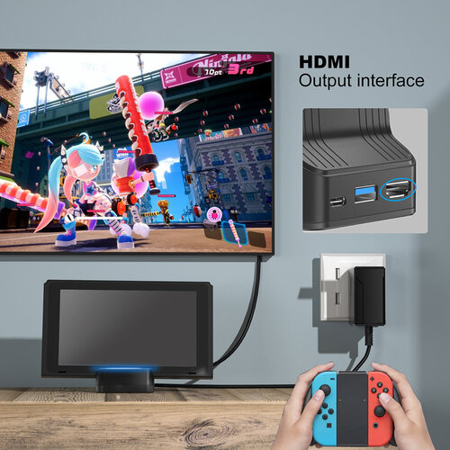 TV-Projektor-Dock mit Lüfter für Nintendo Switch OLED – Schwarz