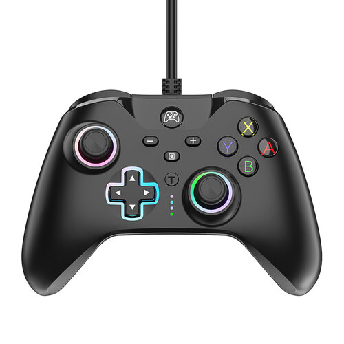 Controller kabelgebunden für Switch/OLED und PC – mit RGB-LED-Beleuchtung – Schwarz