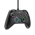 Controller wired for Switch/OLED and PC - with RGB LED lighting - Black