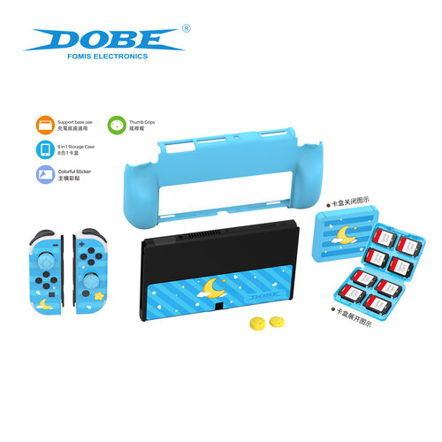 DOBE Set de protection pour Nintendo Switch Oled - bleu