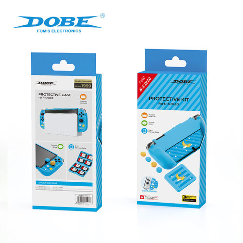 DOBE Set de protection pour Nintendo Switch Oled - bleu