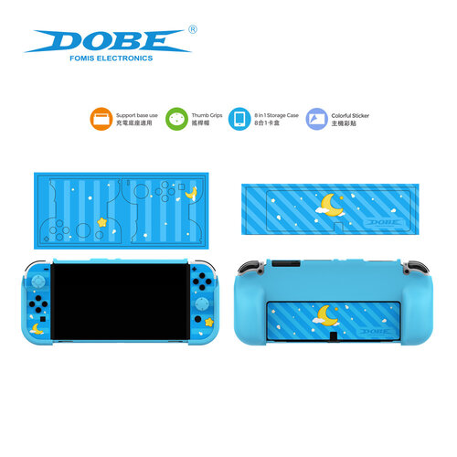 DOBE Bescherm set voor de Nintendo Switch Oled - blauw