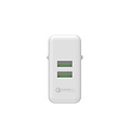 Orico Duo USB Turbolader mit Qualcomm Schnellladung 2,0-2 Port QC2.0 Ladegerät 36W, 12V / 9V / 5V Weiß