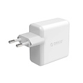 Orico Duo USB Turbolader mit Qualcomm Schnellladung 2,0-2 Port QC2.0 Ladegerät 36W, 12V / 9V / 5V Weiß