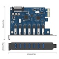 Orico 7 Poorts USB 3.0 PCI Express Kaart (5Gbps) met 7x USB