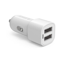 12V / 24V USB autolader 2 poort 3.4A 17W - wit