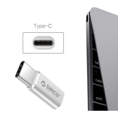 Orico Micro USB to Type-C Converter Adapter - Aluminum Silver
