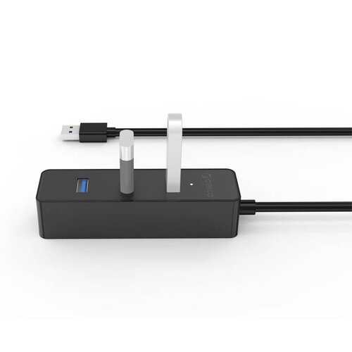 Orico 4 poorts 5 Gbps USB 3.0 hub in strak modern design met 30cm USB 3.0 datakabel zwart