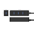 Orico 4 poorts 5 Gbps USB 3.0 hub in strak modern design met 30cm USB 3.0 datakabel zwart