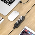 Orico 4 poorts 5 Gbps USB 3.0 hub in strak modern design met 30cm USB 3.0 datakabel zwart