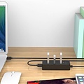 Orico 4 poorts 5 Gbps USB 3.0 hub in strak modern design met 30cm USB 3.0 datakabel zwart