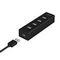 Orico USB 2.0 Hub mit 4 USB-A-Anschlüssen - 20 cm Kabel - mattschwarz