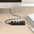 Orico USB 2.0 Hub mit 4 USB-A-Anschlüssen - 20 cm Kabel - mattschwarz