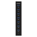 Orico USB 3.0-Hub mit 7 Anschlüssen in mattem Schwarz mit 1 Meter 5 Gbit / s USB 3.0-Datenkabel und zusätzlichem USB-Stromkabel