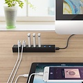 Orico USB 3.0-Hub mit 7 Anschlüssen in mattem Schwarz mit 1 Meter 5 Gbit / s USB 3.0-Datenkabel und zusätzlichem USB-Stromkabel